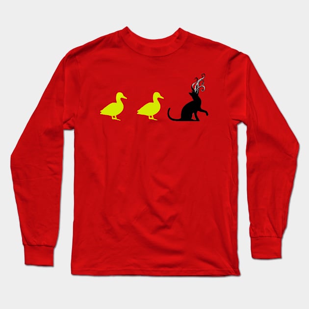 Duck Duck Kitty Long Sleeve T-Shirt by Level20Entertainment